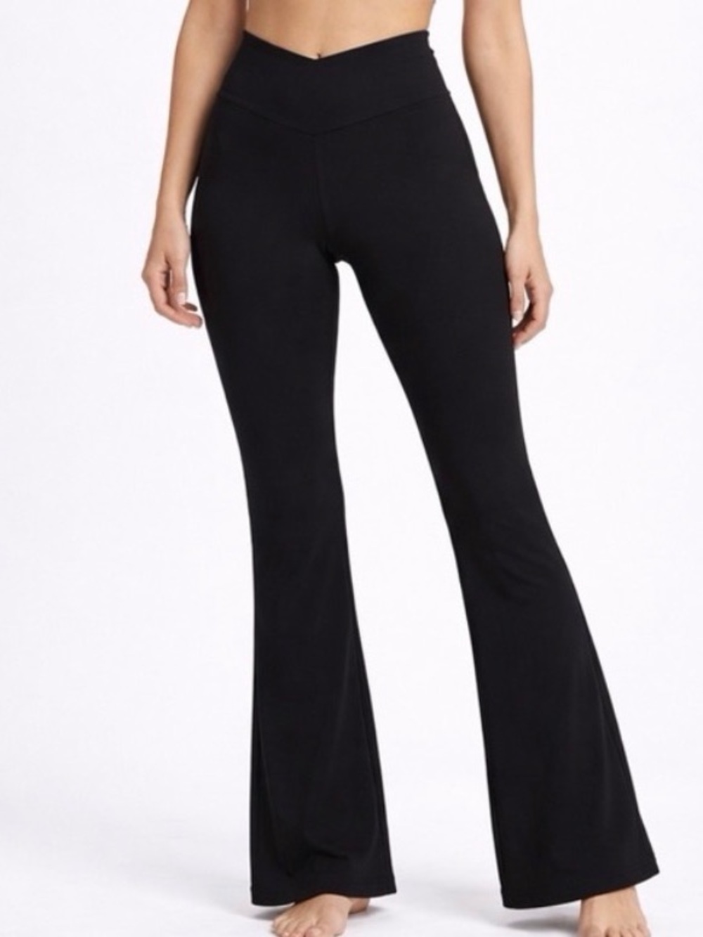 90 Degree by Reflex Flare women’s Leggings S Black Crossover Yoga Pants(A392)✨